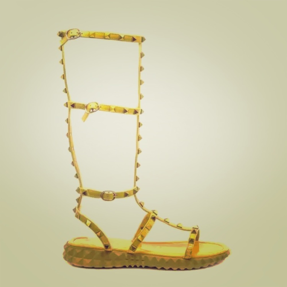 Cape Robbin Thorn Yellow Gladiator Sandals